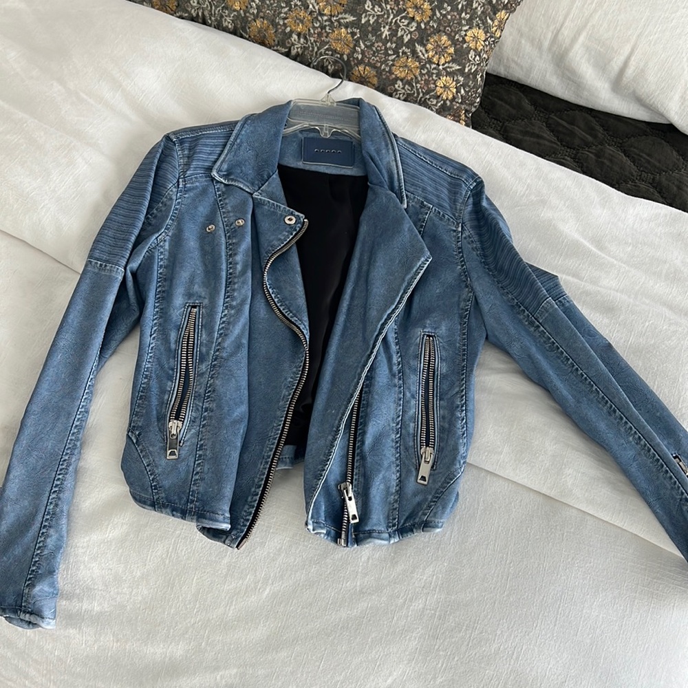 Blank NYC faux leather cropped Moto